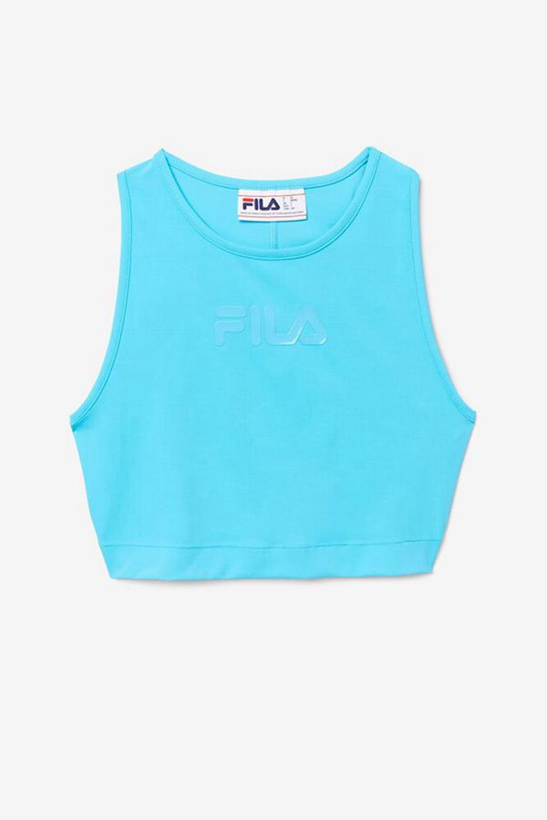 Fila Alva Athletic Crop Women's Tops - Blue,NZ 347-36418